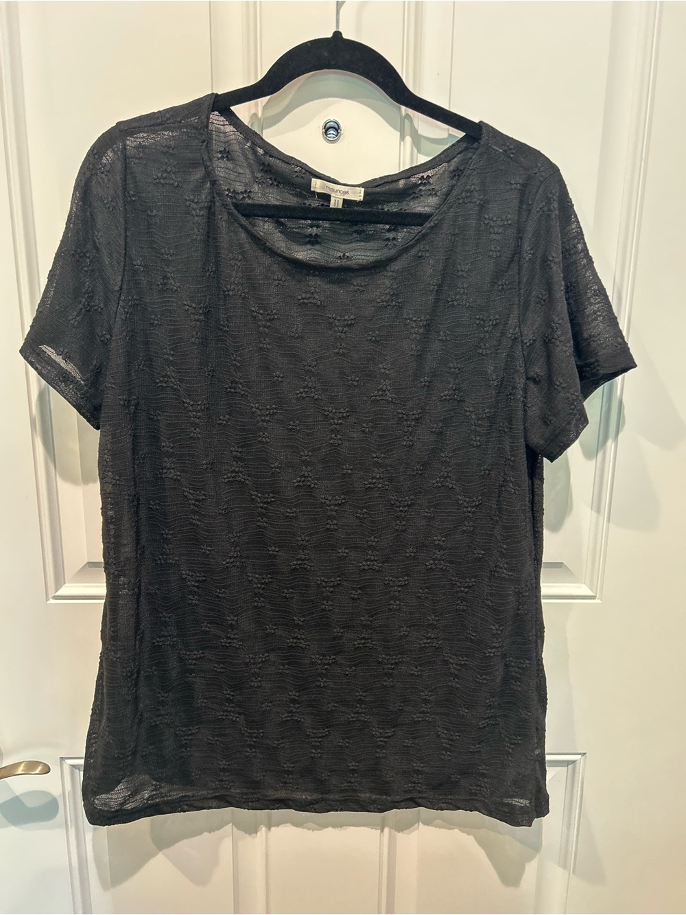 Maurices Black Short Sleeve Textured Tee